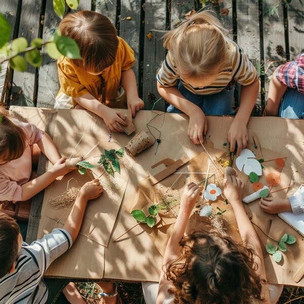 A group of Children playing with puzzles
